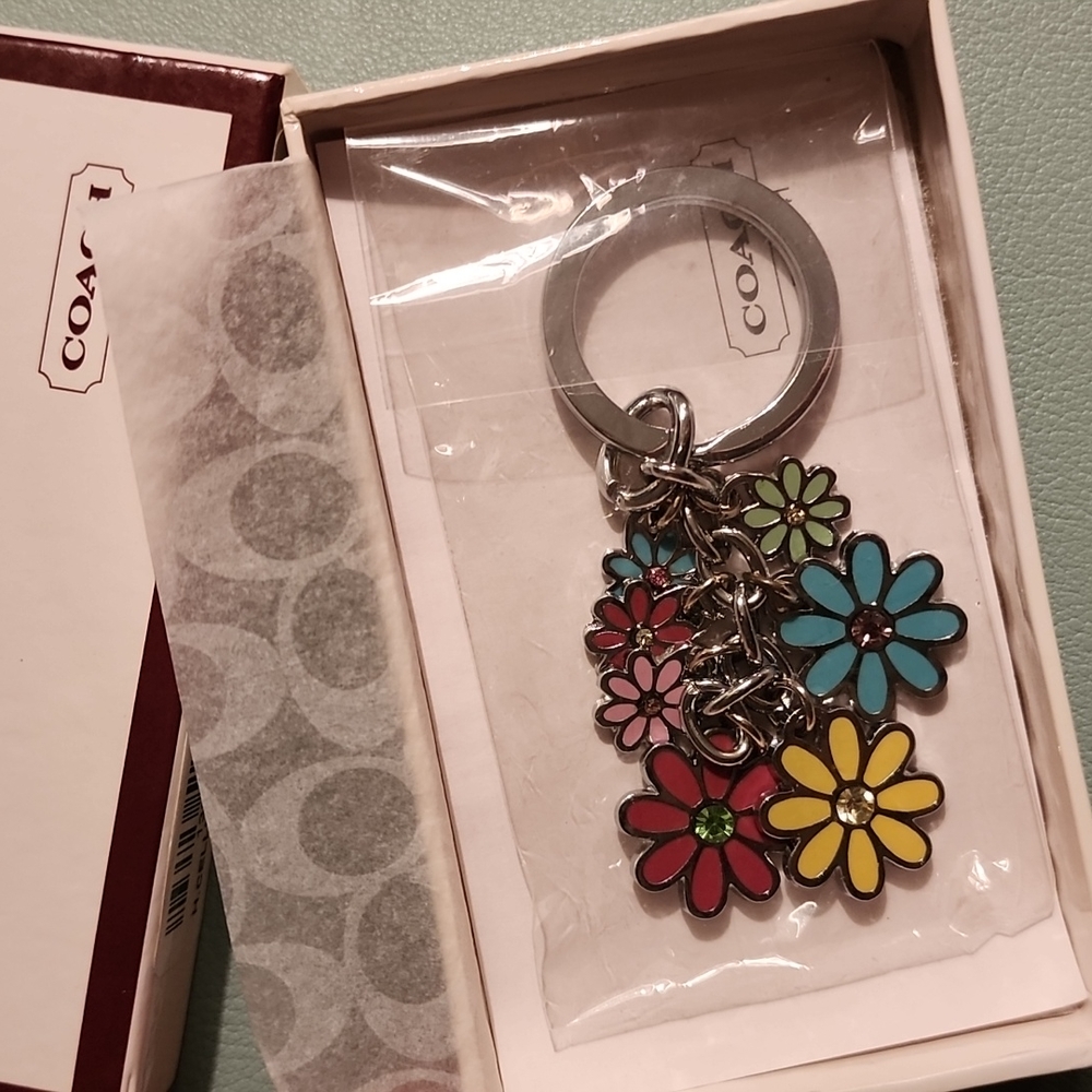 Coach floral keychain